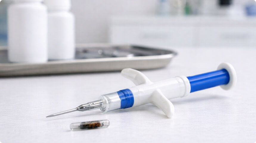 крупный план подкожного импланта